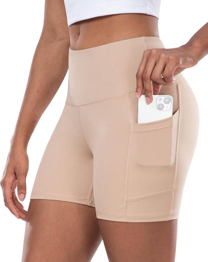 Women’s High-Waist Biker Shorts with Pockets