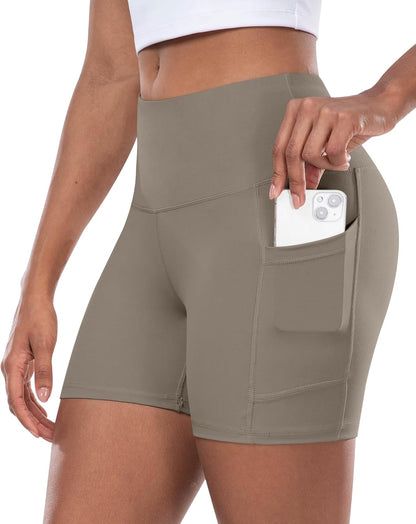 Women’s High-Waist Biker Shorts with Pockets