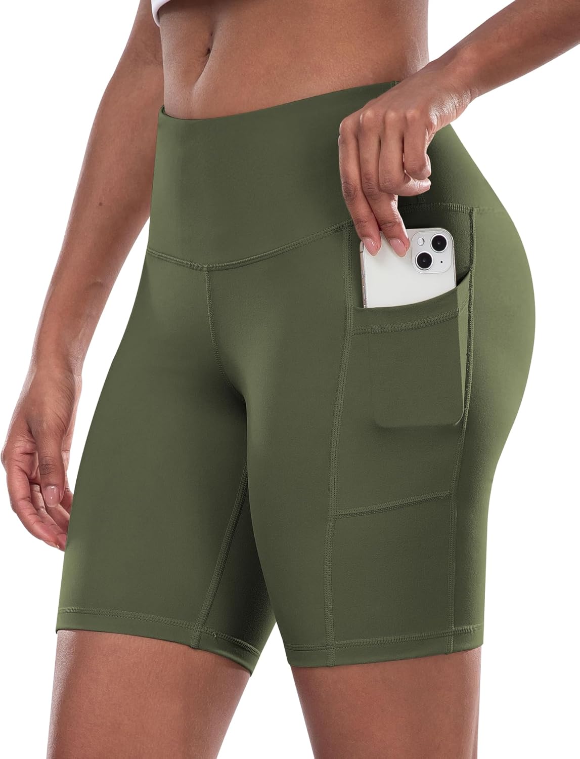 Women’s High-Waist Biker Shorts with Pockets