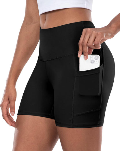 Women’s High-Waist Biker Shorts with Pockets