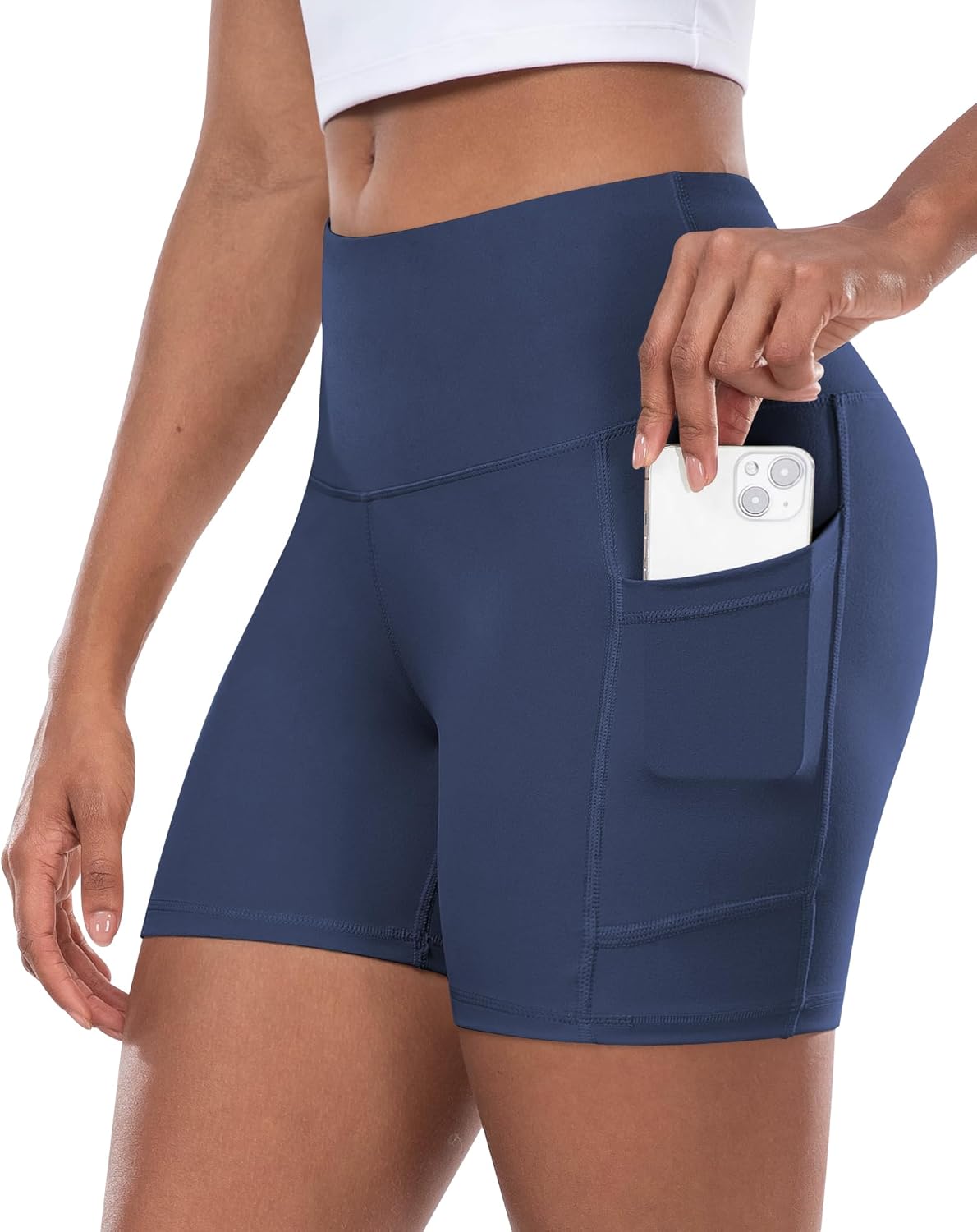 Women’s High-Waist Biker Shorts with Pockets