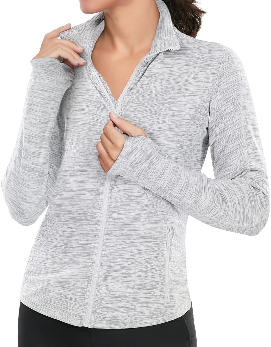 Women'S Workout Yoga Jacket Full Zip Running Athletic Track Jacket