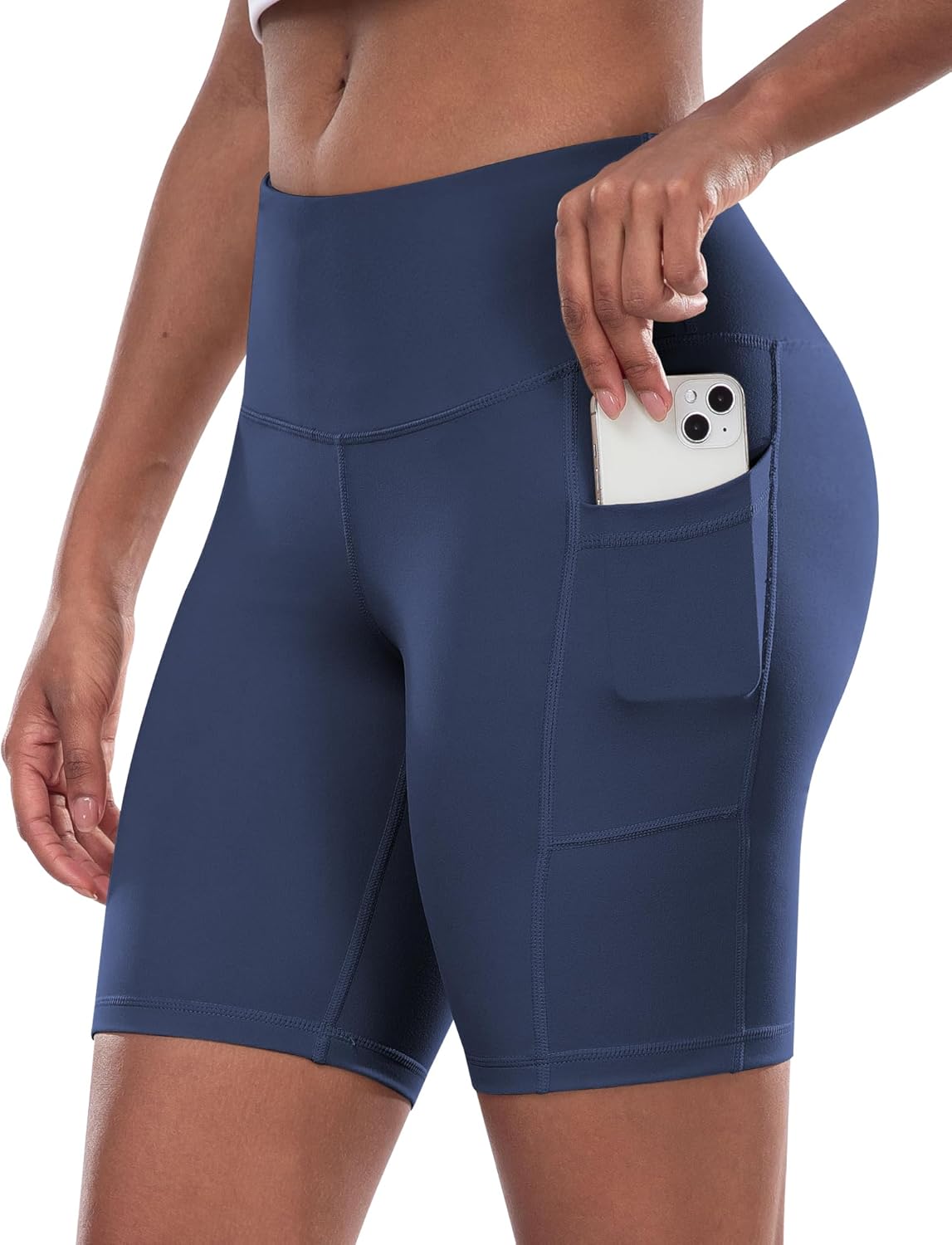 Women’s High-Waist Biker Shorts with Pockets