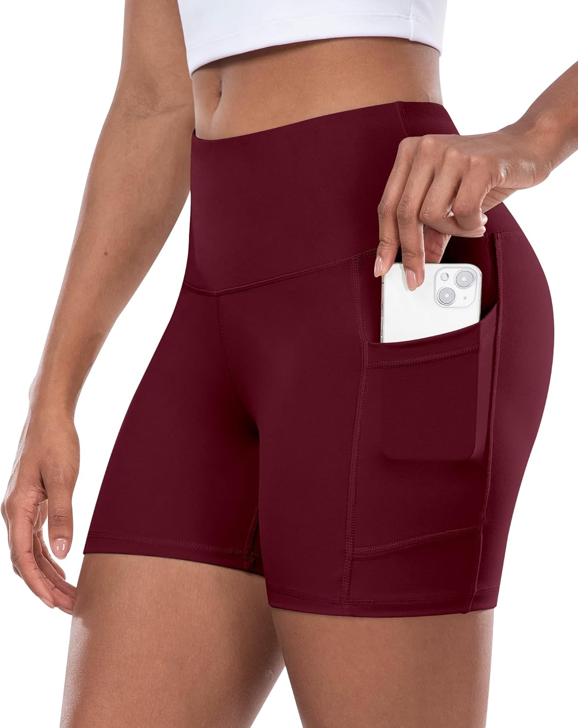 Women’s High-Waist Biker Shorts with Pockets