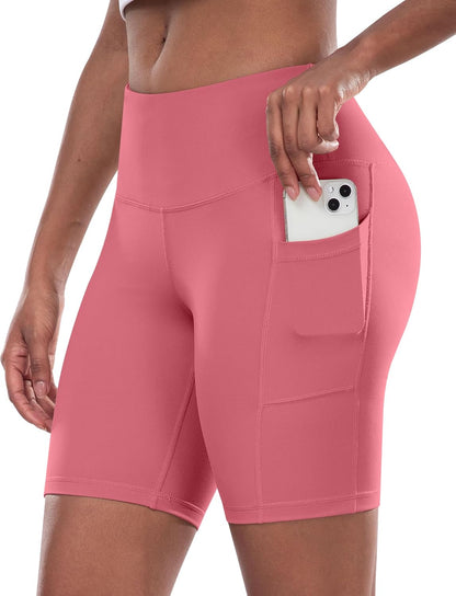 Women’s High-Waist Biker Shorts with Pockets