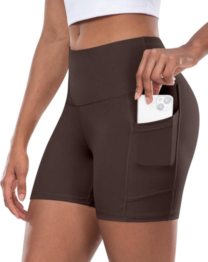 Women’s High-Waist Biker Shorts with Pockets