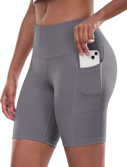 Women’s High-Waist Biker Shorts with Pockets