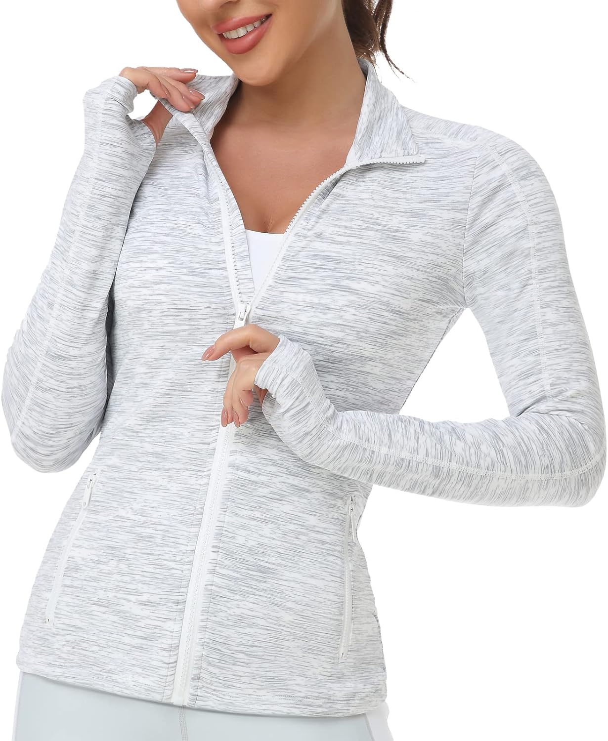 Women'S Workout Yoga Jacket Full Zip Running Athletic Track Jacket