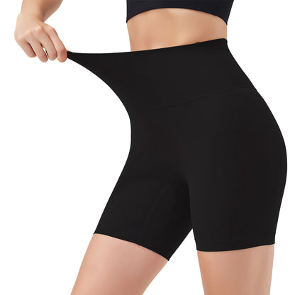 High-Waist Biker Shorts - Black