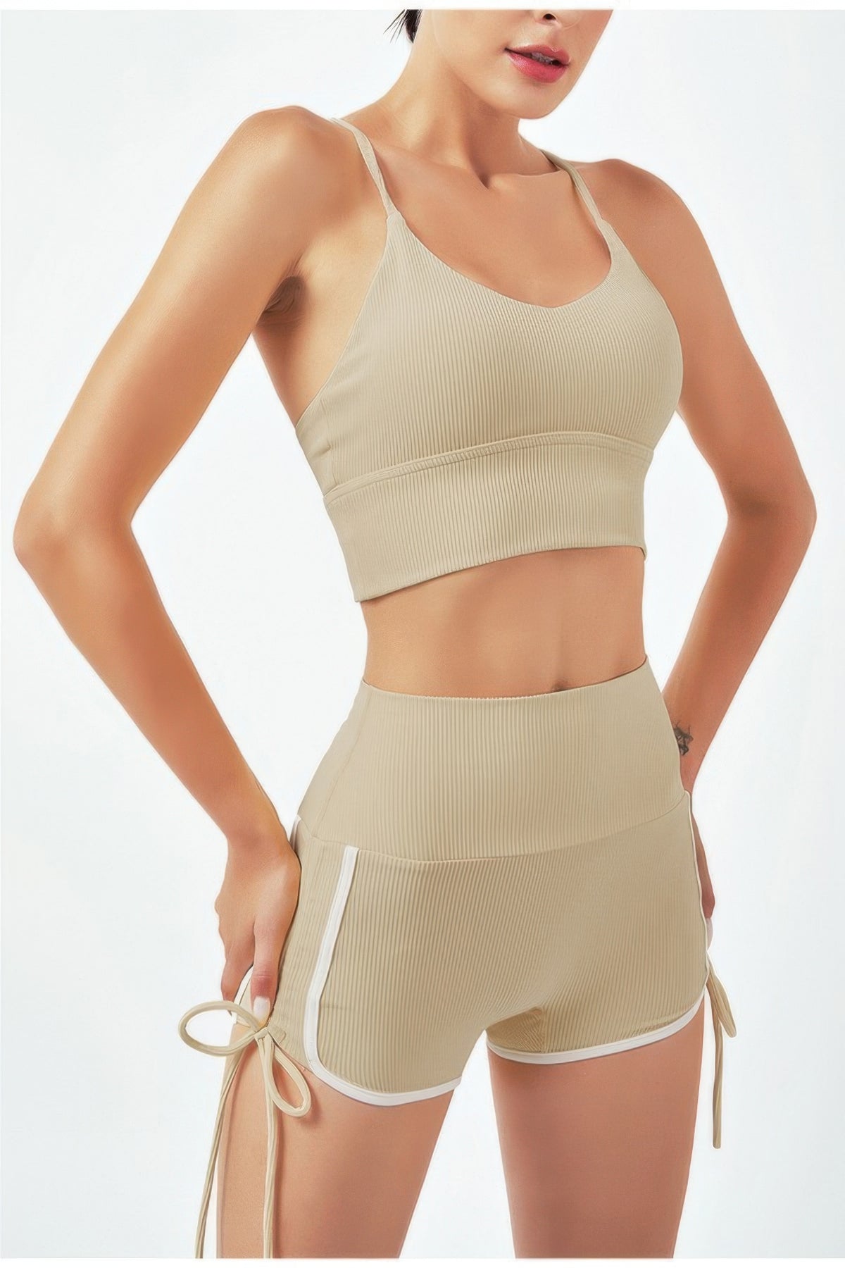 Two-Piece Yoga Set - Khaki