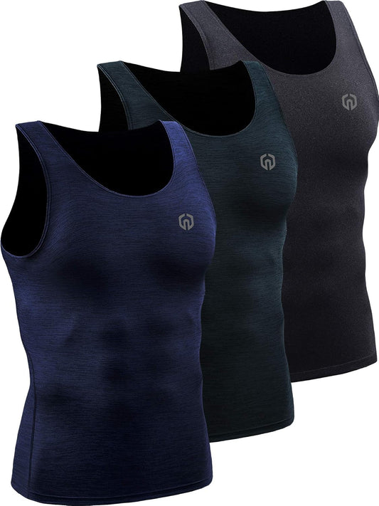 Men'S 3 Pack Athletic Compression under Base Layer Sport Tank Top